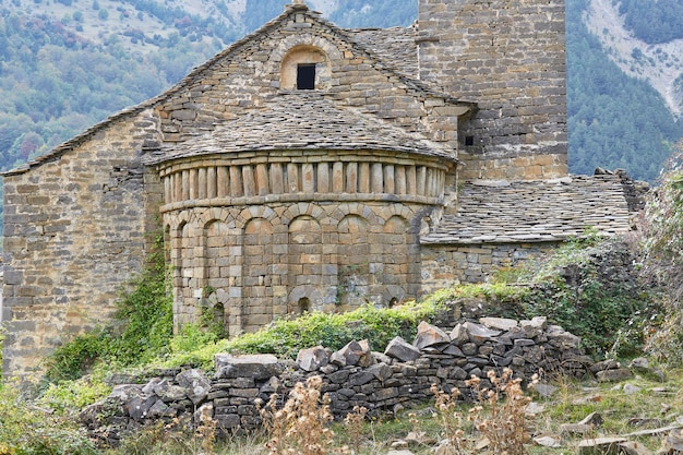 Romanic church in the abandoned village of Otal