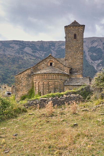 Romanic church in the abandoned village of Otal