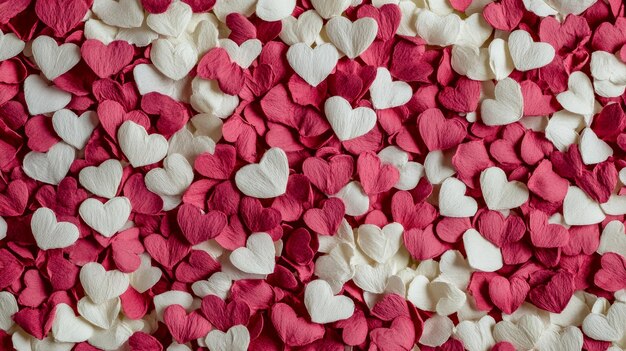 Photo romantic background soft and gentle pink red white hearts love and valentines day theme