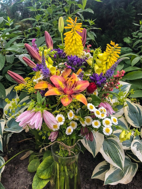 Romantic bouquet of flowers from the countryside