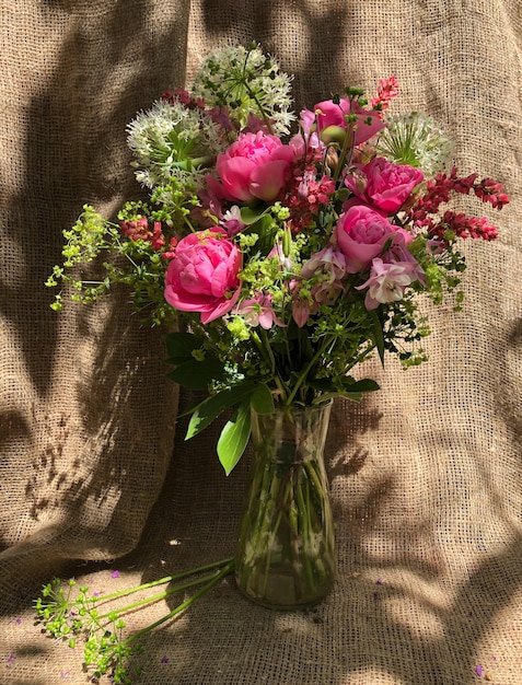 Romantic bouquets of spring flowers