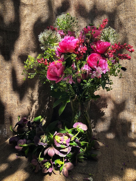 Romantic bouquets of spring flowers