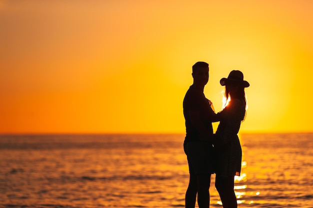 Romantic couple on the beach