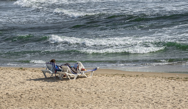 Romantic couple on the Black Sea