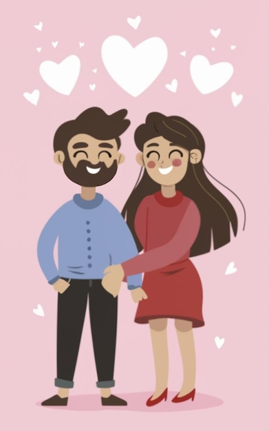 Romantic Couple Love Pose in Valentine's Day by AI