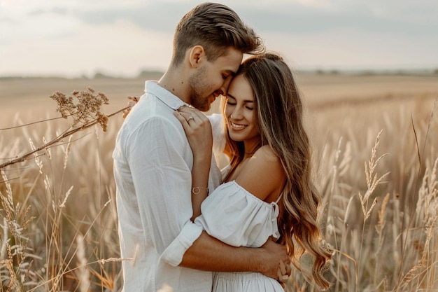 Photo romantic couple in nature