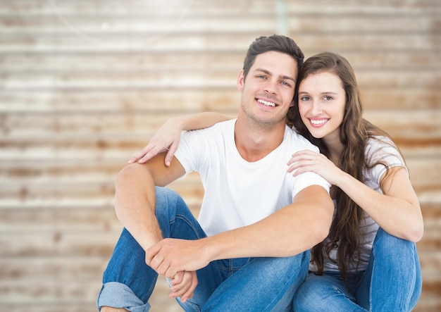 Romantic couple smiling and relaxing