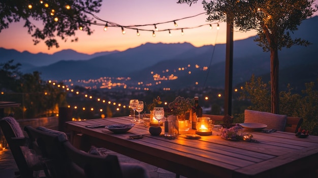 Romantic Dinner with Mountain View