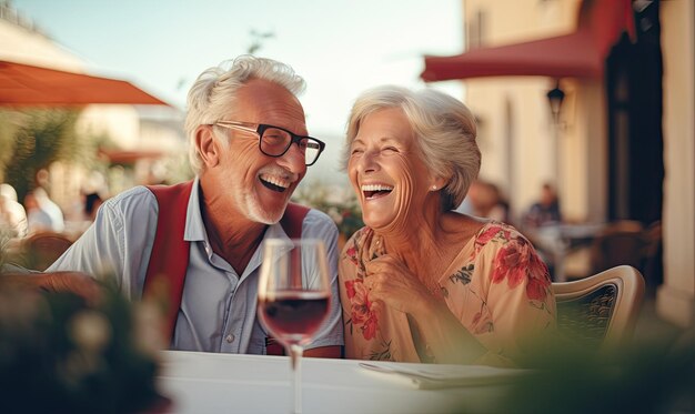 A Romantic Evening at a Table with a Glass of Wine