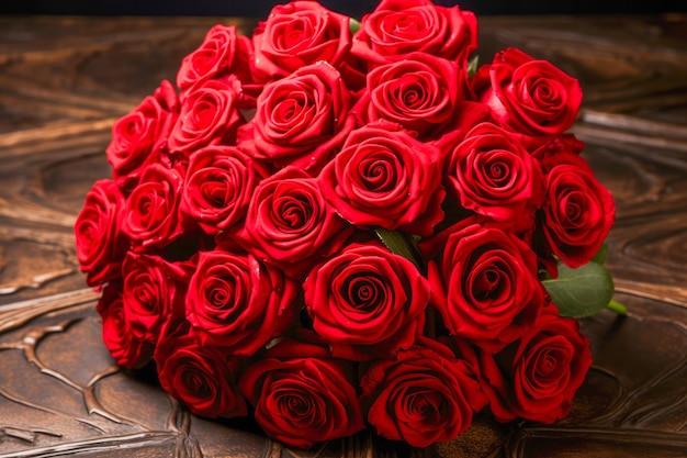 Romantic gesture A red rose bouquet conveys nature's beauty and love's essence a timeless gift symbolizing romance