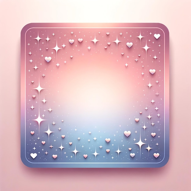 Photo romantic gradient with twinkling starhearts for social media highlights