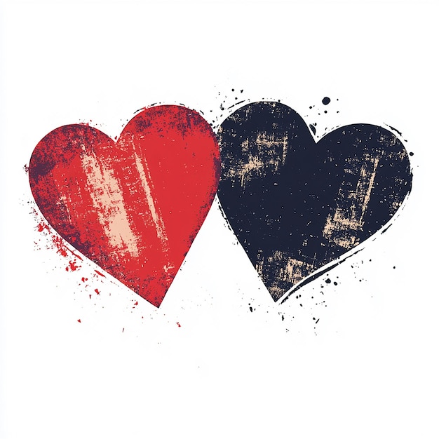 Romantic Graphic Design of Two Hearts Beating as One