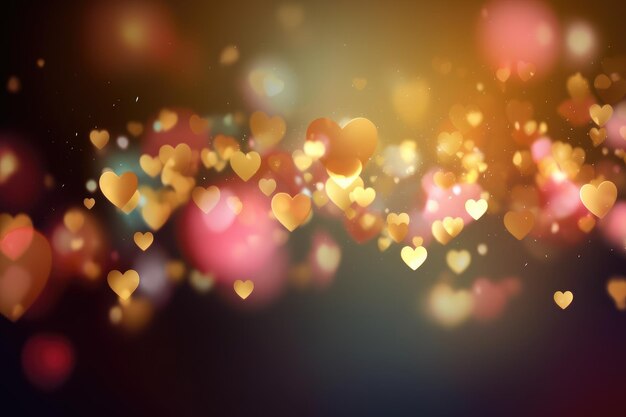 Photo romantic heart bokeh lights background