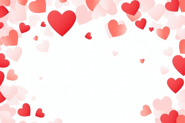 Romantic Heart Confetti Valentines Day Background