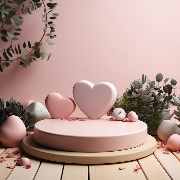 Romantic Love Valentines Day Pedestal Mockup