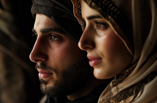 Romantic muslim couple A photo of an beautiful islamic couple