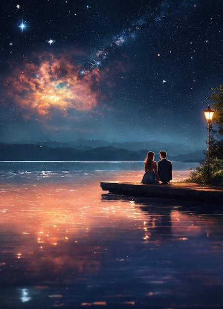 a romantic night by the sea