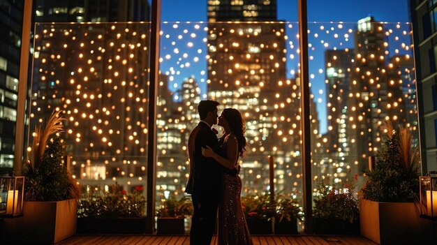 a romantic outdoor scene with a couple enjoying nature travel city sunset