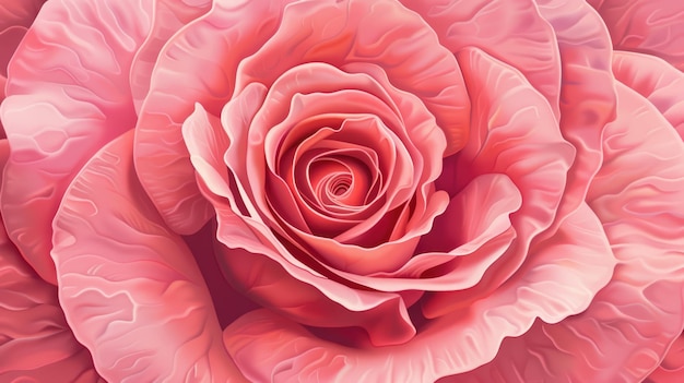 Romantic pink rose flower background illustration with love and beauty