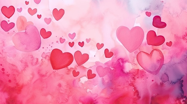 Romantic Pink Watercolor Background for Valentine's Day or Wedding