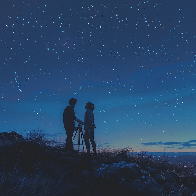 Romantic Stargazing from Hilltop with Clear Skiesquot