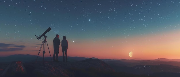 Romantic Stargazing from Hilltop with Clear Skiesquot