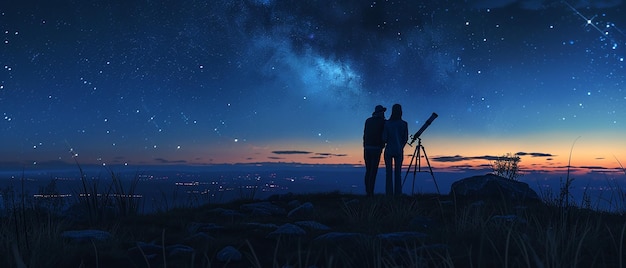 Romantic Stargazing from Hilltop with Clear Skiesquot