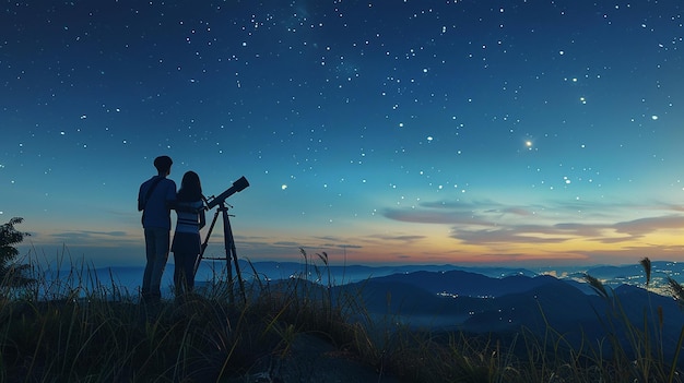 Romantic Stargazing from Hilltop with Clear Skiesquot