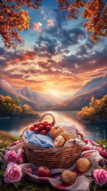 Romantic Sunset Picnic by the Lake Perfect Valentines Day Outdoor Love Experience Surrounded by