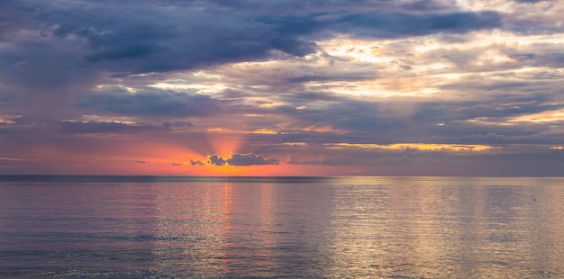 Romantic sunset on the sea