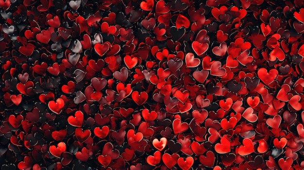 Romantic Valentines Day Background with Vibrant Red Hearts AI Generated