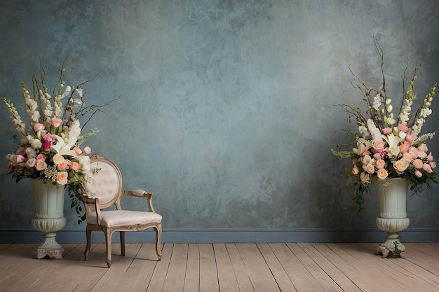 Romantic wedding background with space for vows flowers and timeless love