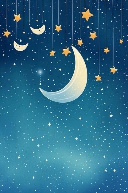 a romantic White Day banner with stylized stars and a crescent moon