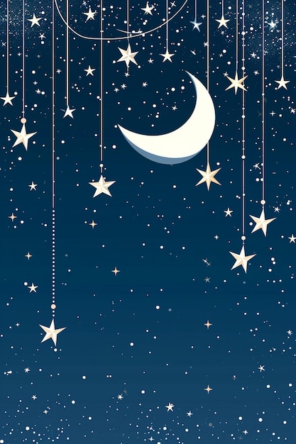 a romantic White Day banner with stylized stars and a crescent moon