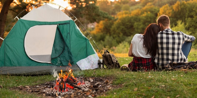 Romantic young couple enjoying time in the nature