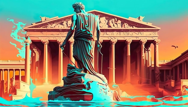 Rome dream city Creative illustration Ai Generate