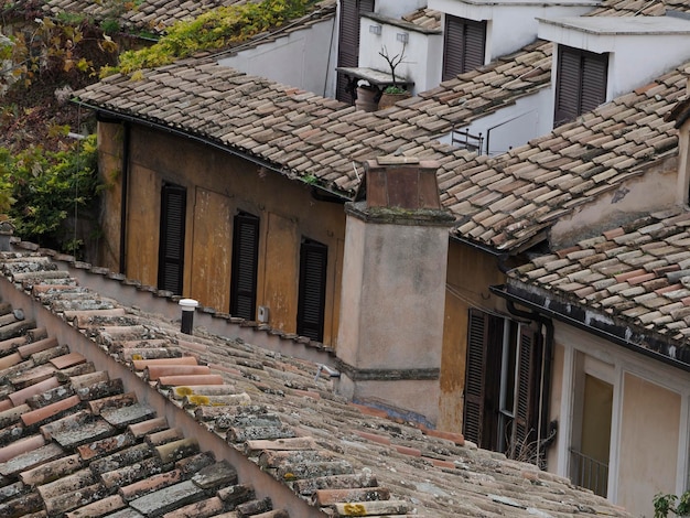 Rome house roof and church dome cityscape roofdome view panorama