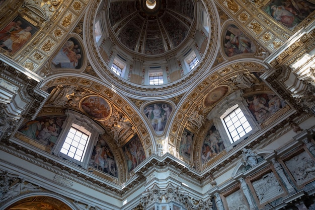 Rome, Italy - June 21, 2018: Panoramic view of interior of Basilica di Santa Maria Maggiore, or church of Santa Maria Maggiore. It is a Papal major basilica and largest Catholic Marian church in Rome