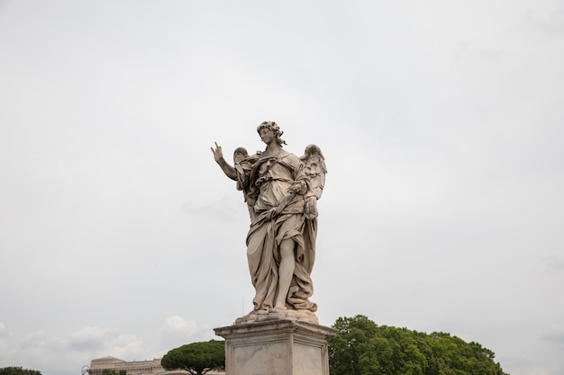 Rome, Italy - June 22, 2018: Art marble sculpture in Castel Sant'Angelo (Mausoleum of Hadrian)