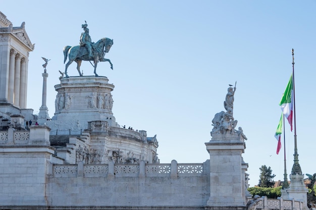 Rome Vittoriano or Altare della Patria Altar of the Fatherland with the equestrian monument of Vittorio Emanuele II 18201878 first king of Italy