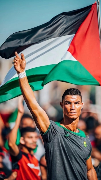 Ronaldo Supports Palestine Illustration