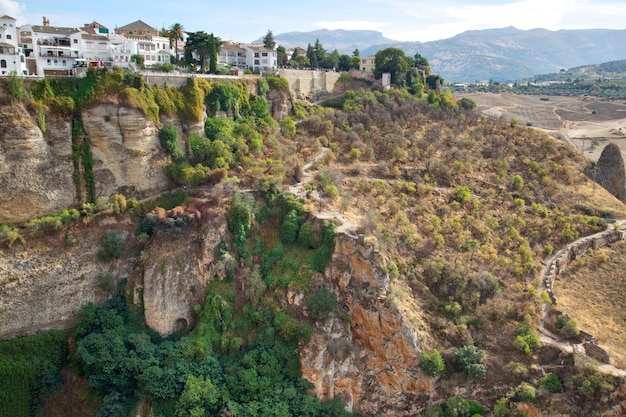 Ronda Spain Scenic view of a Puente Nuevo Arch and Puente Nuevo Bridge