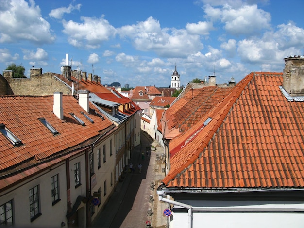 The roof of building in Vilnius city Lithuania