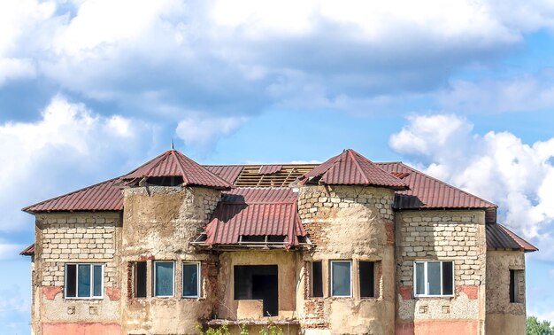 the roof of the House against the sky after the storm