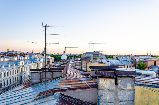 Roofs of houses in St Petersburg