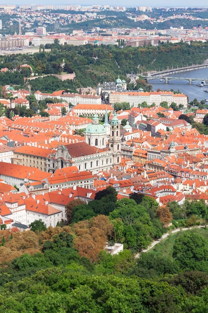 Roofs of Hradcany district, top view, Prague,  Czech Republic