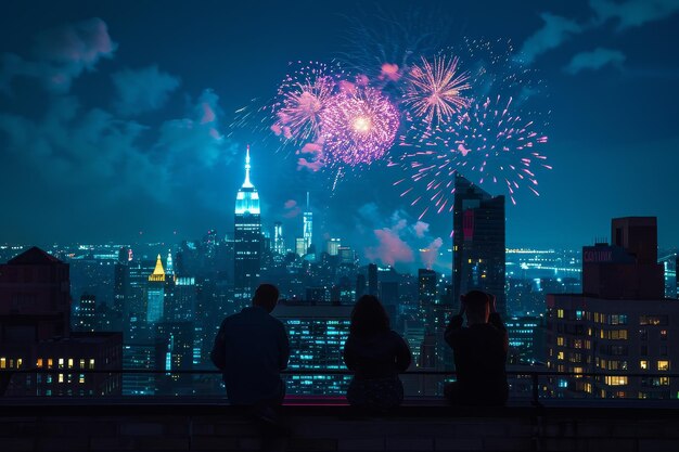 Rooftop Fireworks Spectacle