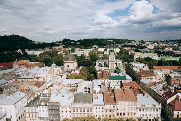 Rooftops of old European city