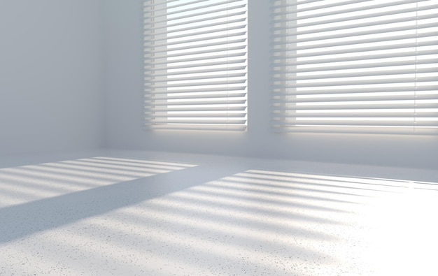 room corner wall and window with blinds shadow Kitchen or bathroom interior mock up