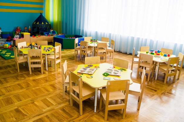 Room for studing and games in kindergarten